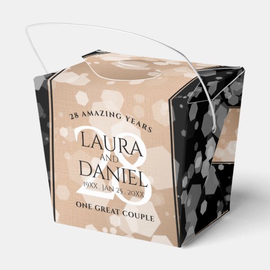 28エレガントthリネン結婚の記念日 フェイバーボックス (裏面サイド)