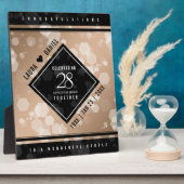 28エレガントthリネン結婚の記念日 フォトプラーク (側面)