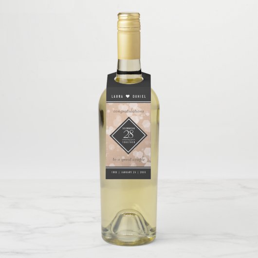 28エレガントthリネン結婚の記念日 ボトルネックタグ (ボトル)