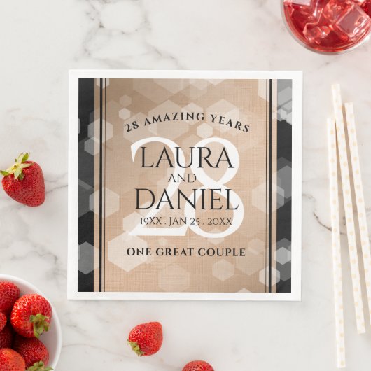 28エレガントthリネン結婚ズ記念お祝い (インサイチュ)