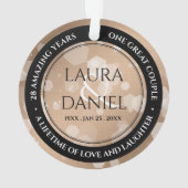 28エレガントthリネン結婚ズ記念お祝い オーナメント (裏面)