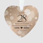 28エレガントthリネン結婚ズ記念お祝い オーナメント (裏面)