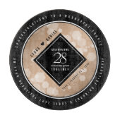 28エレガントthリネン結婚ズ記念お祝い カッティングボード (正面)