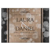 28エレガントthリネン結婚ズ記念お祝い カッティングボード (正面)