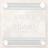 28エレガントthリネン結婚ズ記念お祝い ガラスコースター (裏面)