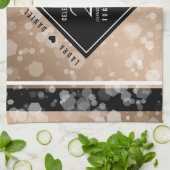 28エレガントthリネン結婚ズ記念お祝い キッチンタオル (折り畳み)