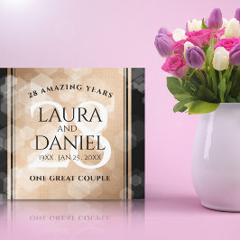 28エレガントthリネン結婚ズ記念お祝い キャンバスプリント