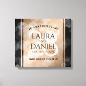 28エレガントthリネン結婚ズ記念お祝い キャンバスプリント (正面)