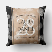 28エレガントthリネン結婚ズ記念お祝い クッション (裏面)