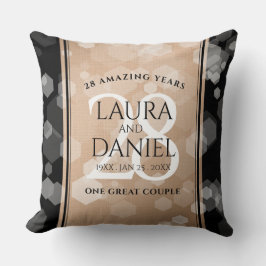 28エレガントthリネン結婚ズ記念お祝い クッション
