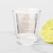 28エレガントthリネン結婚ズ記念お祝い ショットグラス (裏面)