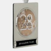 28エレガントthリネン結婚ズ記念お祝い シルバープレートバナーオーナメント (右)