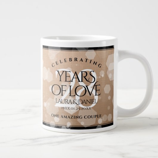 28エレガントthリネン結婚ズ記念お祝い ジャンボコーヒーマグカップ (右)