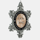 28エレガントthリネン結婚ズ記念お祝い スノーフレークピューターオーナメント (左)