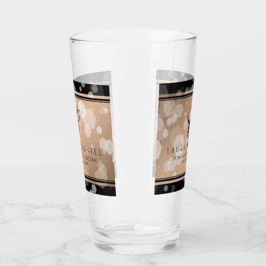 28エレガントthリネン結婚ズ記念お祝い タンブラーグラス (左)