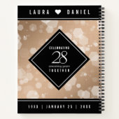 28エレガントthリネン結婚ズ記念お祝い ノートブック (裏面)