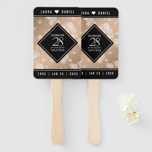 28エレガントthリネン結婚ズ記念お祝い ハンドファン