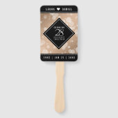 28エレガントthリネン結婚ズ記念お祝い ハンドファン (正面)