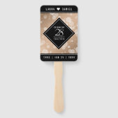 28エレガントthリネン結婚ズ記念お祝い ハンドファン (裏面)