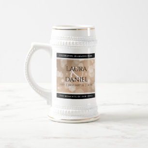 28エレガントthリネン結婚ズ記念お祝い ビールジョッキ