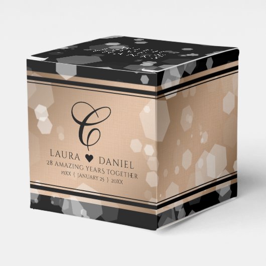 28エレガントthリネン結婚ズ記念お祝い フェイバーボックス (正面サイド)