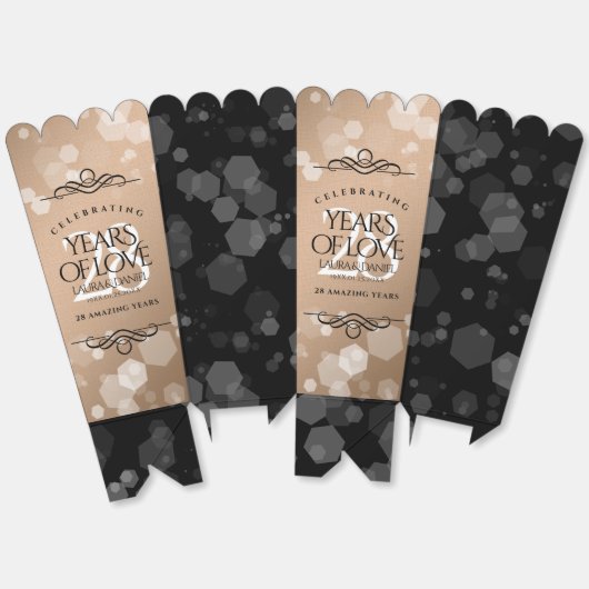 28エレガントthリネン結婚ズ記念お祝い フェイバーボックス (見開き)