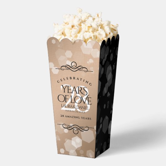 28エレガントthリネン結婚ズ記念お祝い フェイバーボックス (はじけた状態)