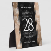 28エレガントthリネン結婚ズ記念お祝い フォトプラーク (側面)