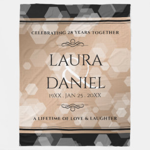 28エレガントthリネン結婚ズ記念お祝い フリースブランケット