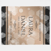 28エレガントthリネン結婚ズ記念お祝い フリースブランケット (正面(横))