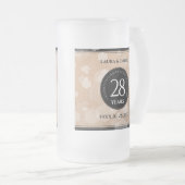 28エレガントthリネン結婚ズ記念お祝い フロストグラスビールジョッキ (正面右)