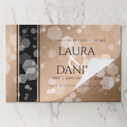 28エレガントthリネン結婚ズ記念お祝い ペーパーパッド (折り畳み)