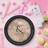 28エレガントthリネン結婚ズ記念お祝い ペーパープレート (パーティー)