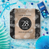 28エレガントthリネン結婚ズ記念お祝い ペーパープレート (パーティー)