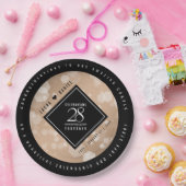 28エレガントthリネン結婚ズ記念お祝い ペーパープレート (パーティー)