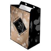 28エレガントthリネン結婚ズ記念お祝い ミディアムペーパーバッグ (裏面アングル)