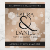 28エレガントthリネン結婚ズ記念お祝い ワインラベル (シングルラベル)