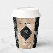 28エレガントthリネン結婚ズ記念お祝い 紙コップ (正面)