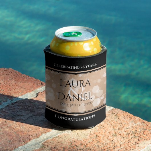 28エレガントthリネン結婚ズ記念お祝い 缶クーラー (インサイチュ プール)