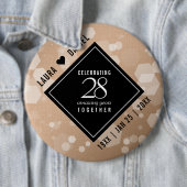 28エレガントthリネン結婚ズ記念お祝い 缶バッジ (インサイチュ)