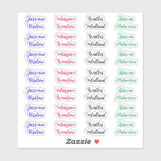 (28カスタムラベル)独自のスクリプトのフルネームを作成する シール (シート)