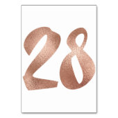28テーブル番号白色メタリックピンクローズ金ゴールド テーブルナンバー (裏面)