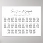 28テーブル私たちお気に入りのの人の座席図プラン ポスター (正面)