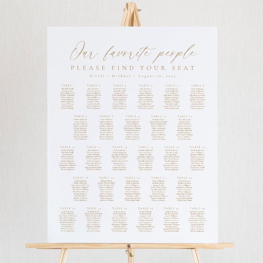 28テーブル私たちお気に入りのの人の座席表 ポスター