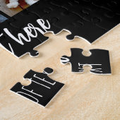 28フォトコラージグリッド – 2文字ボックス – 白黒 ジグソーパズル (側面)