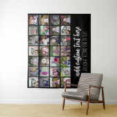 28フォトコラージグリッド – 2文字ボックス – 白黒 タペストリー (インサイチュ)