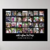 28フォトコラージグリッド – 2文字ボックス – 白黒 ポスター (正面)