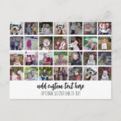 28フォトコラージグリッド – 2文字ボックス – 白黒 ポストカード (正面)