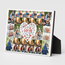 28フォトコラージフレームとラブヒアセンターピース フォトプラーク
