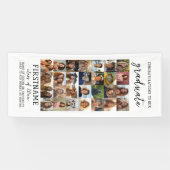 28フォトコラージュ卒業白モダンミニマル色 横断幕 (横)